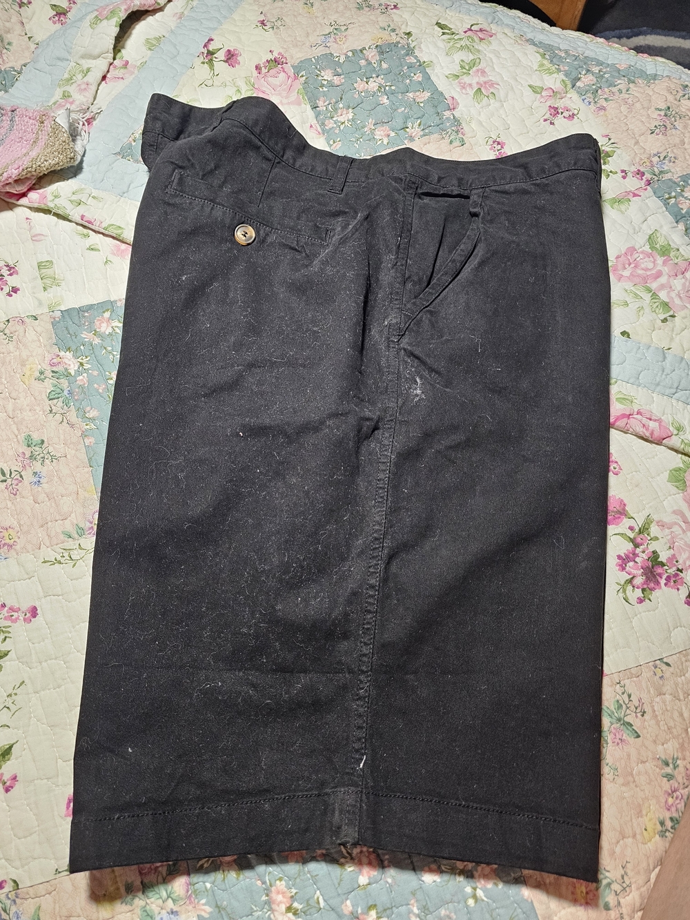 Men's Flat Front Black Shorts